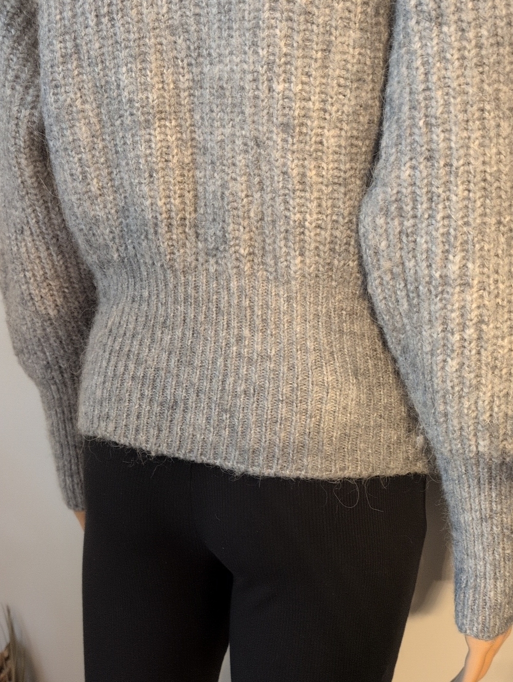 Zara Gray Alpaca Wool Textured Ribbed Knit Button Front Cardigan SZ L - Picture 10 of 16